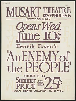 Henrik Johan Ibsen Prints: An Enemy of the People, Los Angeles, 1936. Creator: Unknown