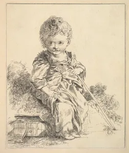 Pompadour Prints: Un enfant assis sur une motte de terre (An enfant seated on a clod of earth)