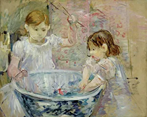 Morisot Prints: Enfants à la vasque, 1886. Creator: Morisot, Berthe (1841-1895)