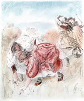 Bending Prints: Enfants Jouant a la Balle, 1900. Creator: Pierre-Auguste Renoir