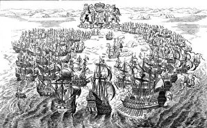 Heraldic Gallery: Engagement between the English and Spanish Fleets off the Isle of Wight, 1588