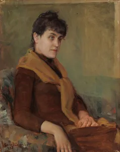 Engaged Prints: Engagement Portrait of Saimi, 1889. Creator: Eero Jarnefelt