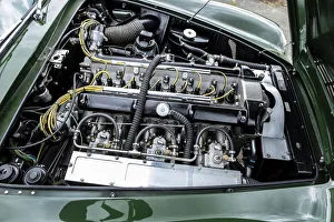 Engine of a 1961 Aston Martin DB4 GT previously owned by Donald Campbell