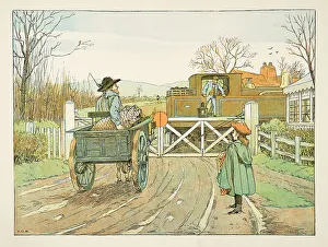 Level Crossing Prints: The Engine Driver, from Four and Twenty Toilers, pub. 1900 (colour lithograph)