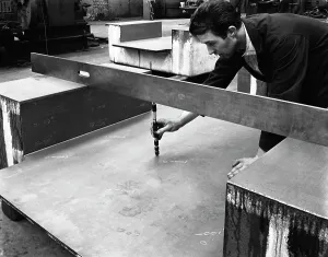 Casting Gallery: An engineer at work at the Edgar Allen Steel Foundry, Sheffield, South Yorkshire, 1962