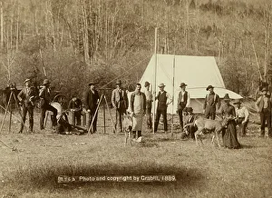 Grabill Prints: Engineers Corps camp and visitors, 1889. Creator: John C. H. Grabill