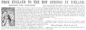 Recommendation Prints: From England to the Hot Springs in Iceland, 1883. Creator: Unknown