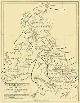 Boutall Gallery: England, Scotland and Ireland - Time of Viking Invasions, 1926. Creators: Unknown