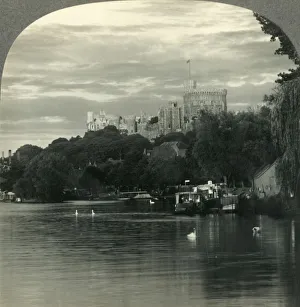 Englands Royal Residence - Windsor Castle from the Thames, Windsor, England, c1930s Englands Royal Residence - Windsor Castle from the Thames, Windsor, England, c1930s