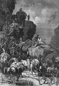 Abyssinian Gallery: English Army on the March in Abyssinia, c1880