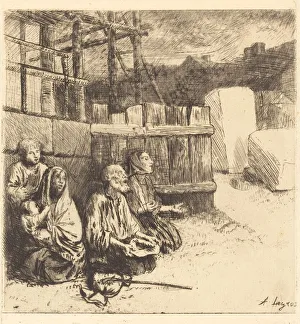 English Beggars (Les mendiants anglais), 1875. Creator: Alphonse Legros