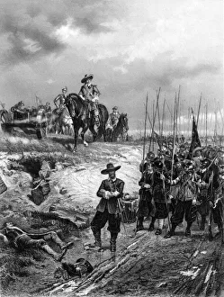 Cromwell Prints: English Civil Wars: Oliver Cromwell (1599-1658) at the Battle of Marston Moor, 2 July 1644