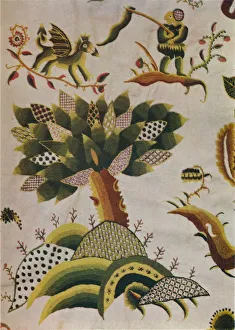 Abigail Collection: Detail of English Crewel Work Bed-Curtain, c1680. Artist: Abigail Pett