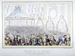 Guildhall Library Art Gallery: The English in distress. Fancy fair Hanover Square Rooms, 1833
