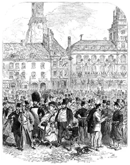 On Holiday Prints: English Excursionists at Calais, 1865. Creator: Unknown