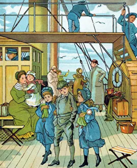 English family travelling to France, 1886 English family travelling to France, 1886