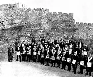 Aprons Prints: English Freemasons at Jerusalem, 1898. Creator: Unknown
