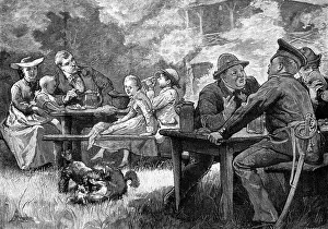 Emslie Prints: In the English Garden at Munich, 1881. Creator: Eugene Froment