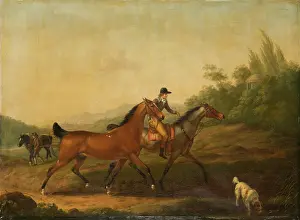 Leading Prints: Two English Horses, 1797. Creator: Johann Georg Pforr