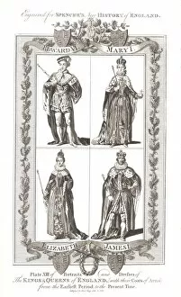 Queen Of England And Ireland Collection: English Kings and Queens with coats of Arms. Published by Alex Hogg February 15th 1794 Artist