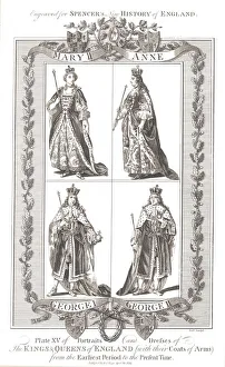 Princess Of Orange Prints: English Kings and Queens with coats of Arms, 1780-1800
