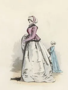English ladies, color engraving 1870