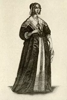 An English lady in house dress, 1640, (1937). Creator: Unknown