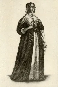 Company Tudor Publishing Prints: An English lady in house dress, 1640, (1937). Creator: Unknown