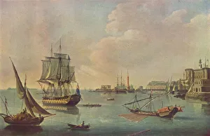Studio Volume 124 Prints: English Men o War in Malta Harbour in Malta Harbour, c1805. Artist: John Thomas Serres