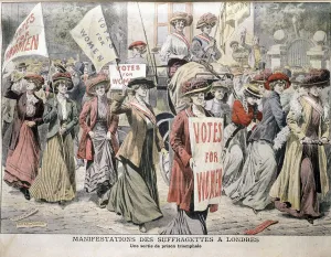 Political Event Prints: English suffragettes on being released from Holloway Prison, 1908