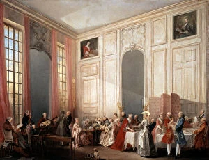 English Tea Party with the Prince of Conti at the Temple, 1766. Artist: Michel Barthelemy Ollivier