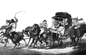 Symonds Collection: English Travelling, or the First Stage from Dover, 1785.Artist: Thomas Rowlandson