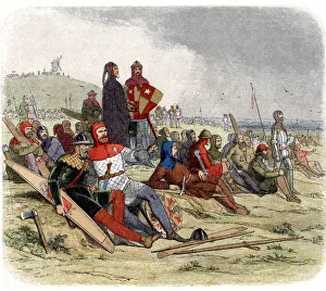 English troops waiting to go into action at the Battle of Crecy, August 1346 (c1860) English troops waiting to go into action at the Battle of Crecy, August 1346 (c1860)
