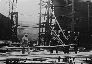 Ship Building Prints: English women in ship yards, between c1915 and 1918. Creator: Bain News Service