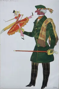 Russian Art Critics Collection: Englishman. Costume design for the ballet The Magic Toy Shop by G. Rossini, 1919