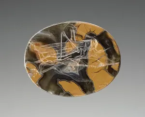 Jasper Prints: Engraved Scaraboid with a Grasshopper, 425-400 BC. Creator: Unknown