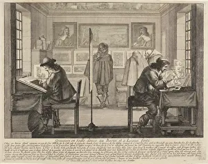 Bosse Prints: The Engravers (Les Graveurs), 1643. Creator: Bosse, Abraham (1602-1676)