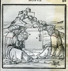 Upright Prints: Engraving from De Arquitectura, Venice edition of 1511, from the work of Vitruvius