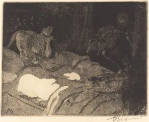 Grim Reaper Prints: The Enigma (L enigme), 1900. Creator: Paul Albert Besnard