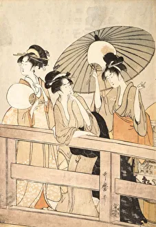 Enjoying the Cool Evening Breeze on and under the Bridge, ca. 1800 Enjoying the Cool Evening Breeze on and under the Bridge, ca. 1800