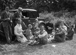 Enjoying a picnic at the MAC Shelsley Walsh Speed Hill Climb, Worcestershire. Artist: Bill Brunell