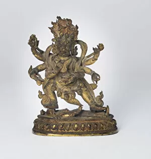 Copper Alloy Collection: Enlightened Protector Mahakala with Six Arms (Shadbhuja), 18th / 19th century