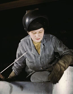 Casque Gallery: Enola O Connell, age 32, widow and mother of one child...Heil and Co. Milwaukee, Wisc. 1943