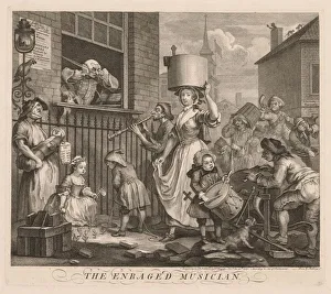 William Hogarth British Prints: The Enraged Musician, 1741. Creator: William Hogarth (British, 1697-1764)