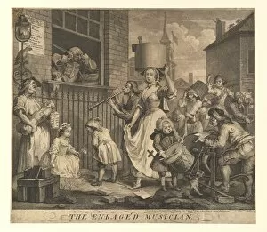 Hogarth Gallery: The Enraged Musician, November 30, 1741. Creator: William Hogarth