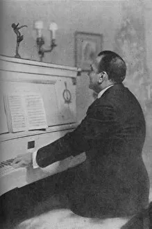 Enrico Collection: Enrico Caruso - Italys Famous Tenor at the Piano, c1925