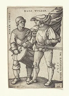 Hans Sebald 1500 1550 Prints: Ensign and drummer in the Peasants War of 1525