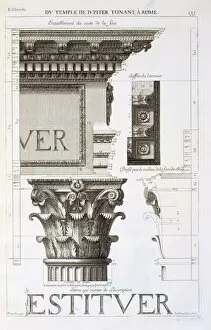 Entablature, capital and inscription from the Temple of Jupiter Tonans (The Thunderer), pub
