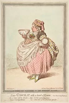Gillray Collection: Enter Cowslip with a Bowl of Cream. - vide Brandenburg Theatricals, June 13, 1795