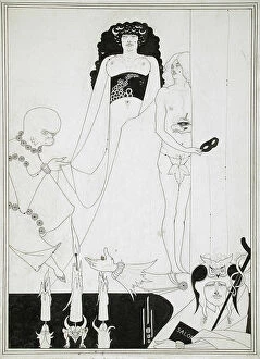 Aubrey 1872 1898 Gallery: Enter Herodias. Illustration for Salome by Oscar Wilde. Artist: Beardsley, Aubrey (1872?1898)